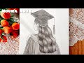 رسم بنات رسم سهل تعليم رسم بنت ترتدي زي التخرج خطوة بخطوة بسهولة تعليم الرسم رسم التخرج رسم