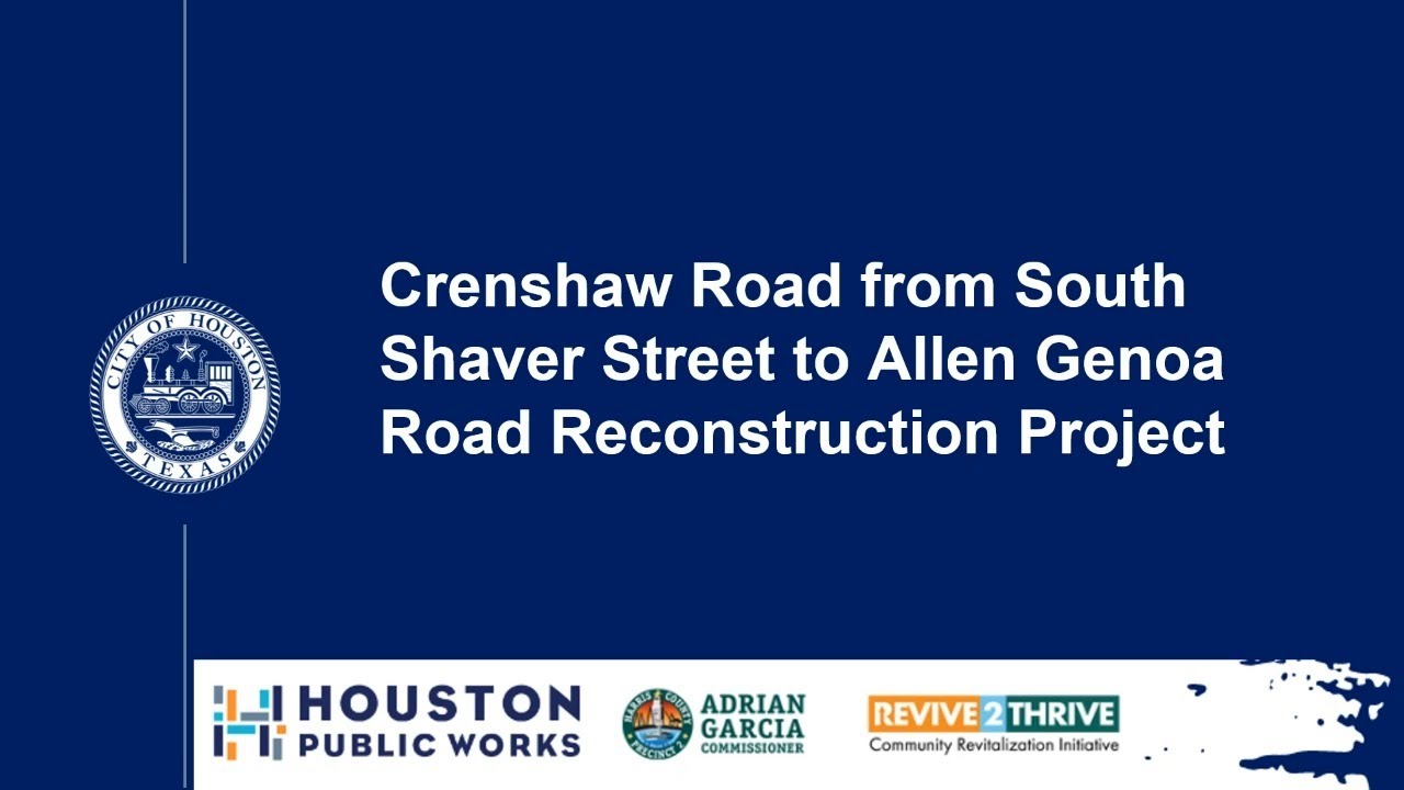 Virtual Community Meeting Crenshaw Road from South Shaver Street to Allen Genoa Road
