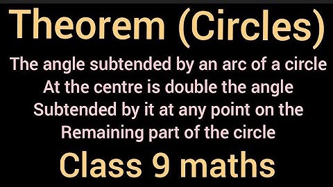 Proof of Theorem | Class 9 maths | Circles | Angle subtended by same arc at the centre double angle