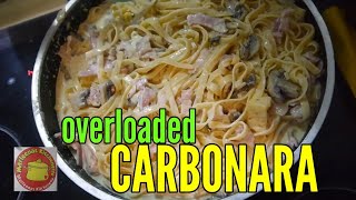 CLASSIC CARBONARA Overloaded with Bacon and Mushroom less than 10 Minute  Recipe