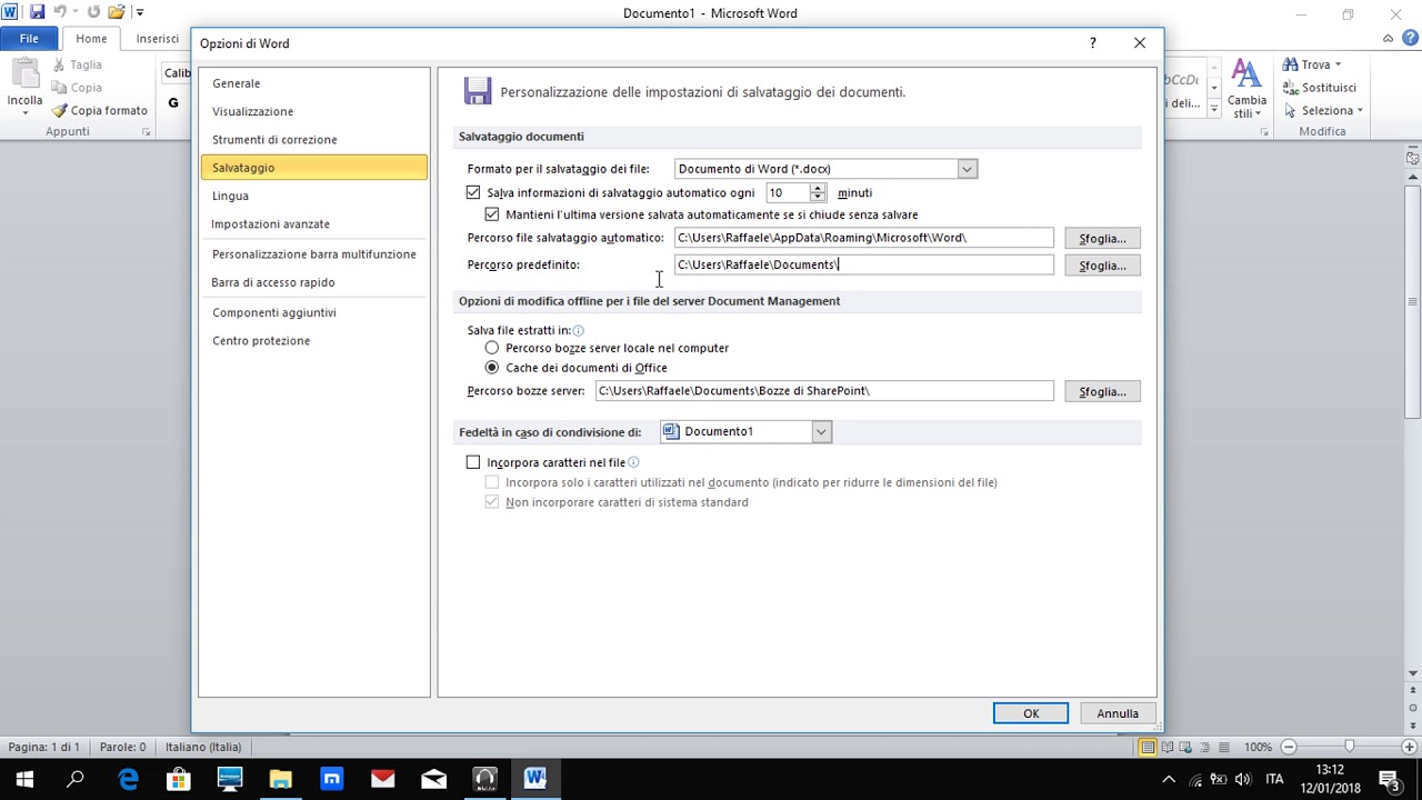 Le opzioni di Word 2010 - YouTube