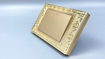 Công Tắc Điện 1 Nút Mặt Hoa Văn Chất Liệu Đồng Nguyên Khối Chính Hãng Tenko TK-C8-01