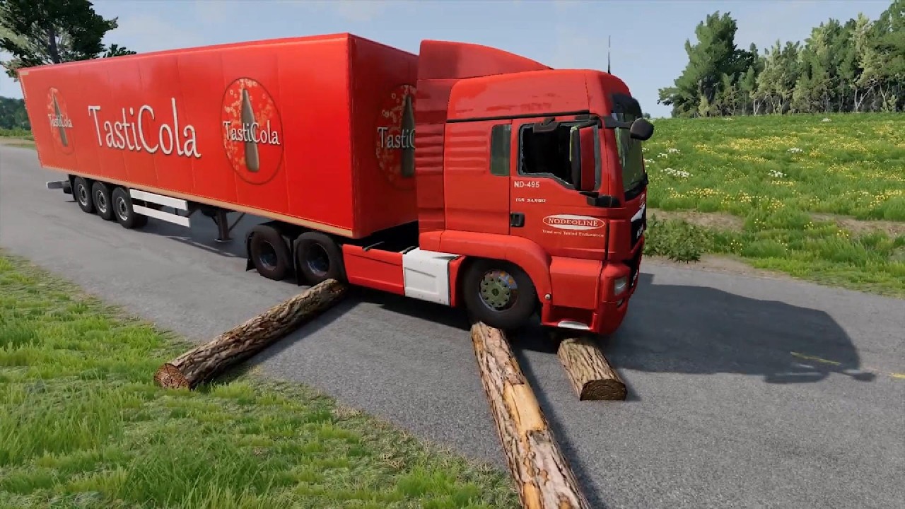 Trucks vs Fallen Tree vs Speed bumps compilation #23 beamng drive live 6