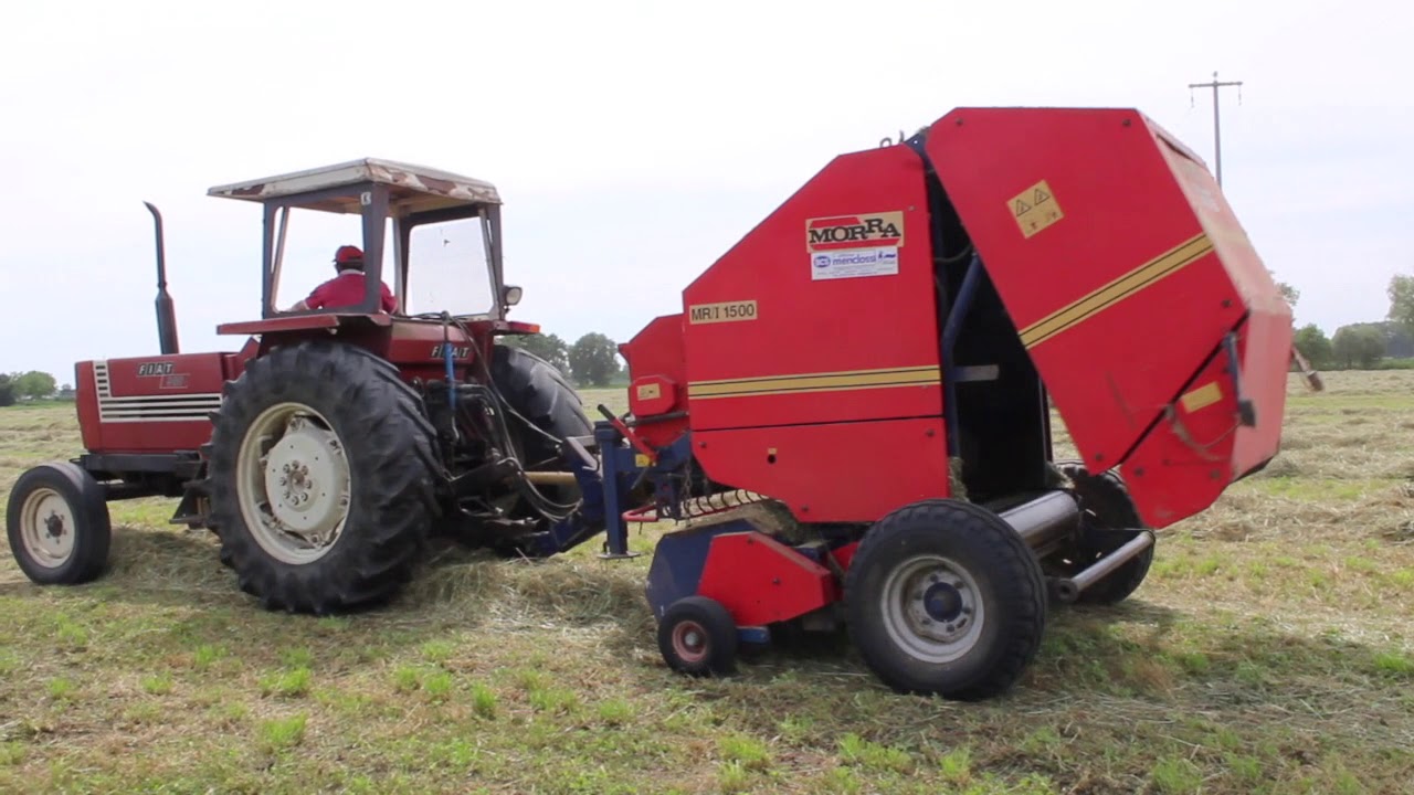 imballatura fieno con fiat 980 + imballatrice morra jumbo r