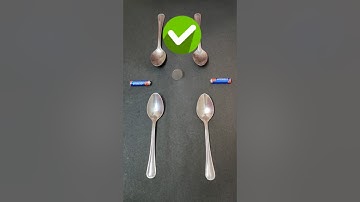 Battery Coin and Spoon Experiment ♥️ #shorts #experiment #science