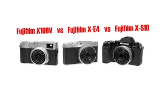 Обзор сравнение Fujifilm X100V vs Fujifilm X-E4 vs Fujifilm X-S10