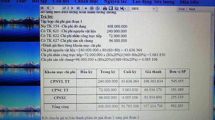 Bài toán giá thành theo phương pháp phân bước năm 2024