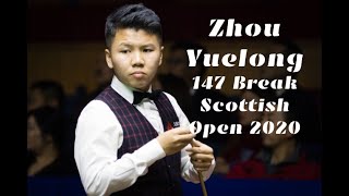 Zhou Yuelong 147 Break 周跃龙 - Snooker Scottish Open 2020