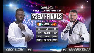 232 M+80kg SF CISSE Cheick sallah CIV 🔵 vs 🔴 GEORGIEVSKI Dejan MKD I Rome 2022 World Taekwondo GP