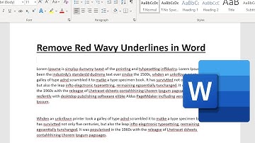 How to Remove Red Wavy Underlines in Word Document 2024