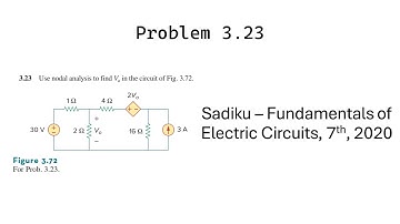 Problem 3.23 - Fundamental of Electric Circuits (Sadiku 2020) 7th Ed - Nodal Analysis