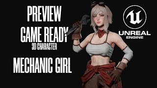 UE4 PREVIEW - GAME-READY 3D Character - Mechanic Girl
