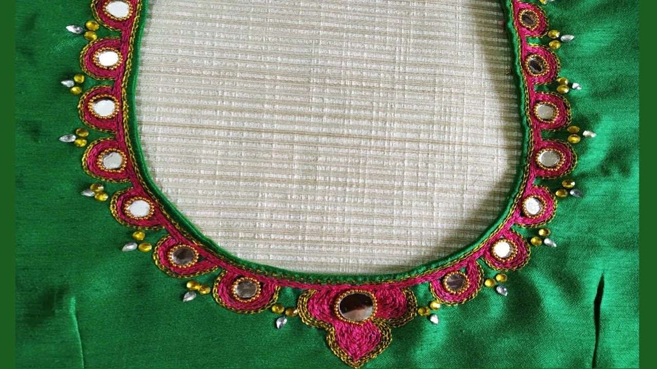  Embroidery Blouse neck design 
