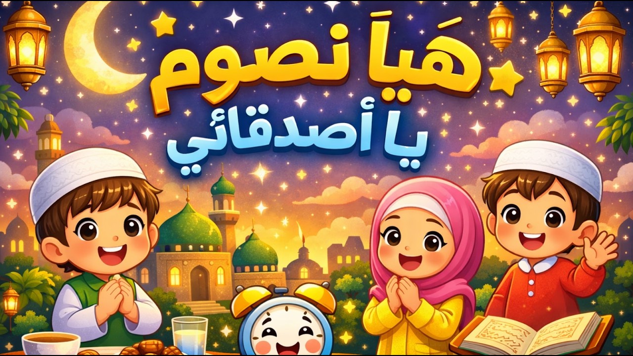 🌙 هيا نصوم يا أصدقائي | أجمل أنشودة رمضانية للأطفال
