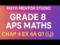 Grade 8 APS maths , gradient of a straight line,slope of st line,chap 4 Ex 4A Q1 (I,j)
