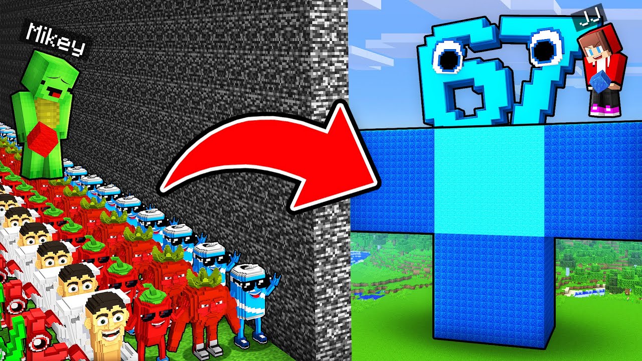 JJ Pranked Mikey in Super Mob Battle in Minecraft! (Maizen)