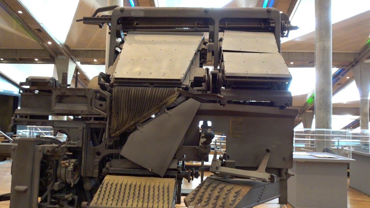 Intertype Linecasting Printing Machine - Alexandria Library - YouTube