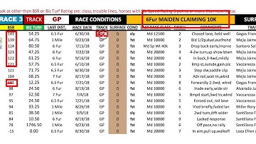 Biz Speed Rating Handicapping a race 929 Frank Bisarek