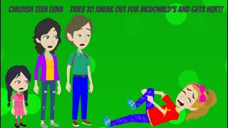 Childish Teen Luna Tries To Sneak Out For Mcdonalds And Gets Hurt