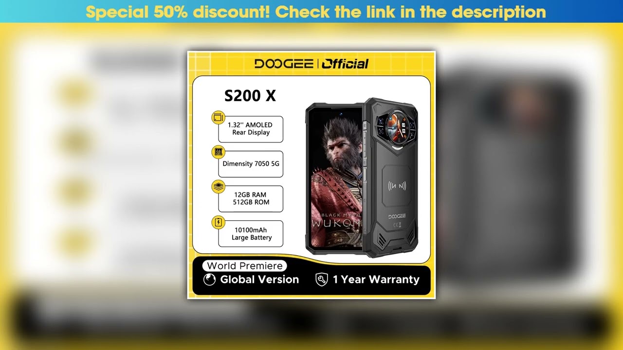 Editor’s Choice World Premiere DOOGEE S200 X 5G Rugged Phone 12+512GB Smartphone 6.72” FHD+120Hz IP