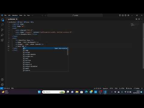 Cara Membuat Biodata Dengan Coding HTML