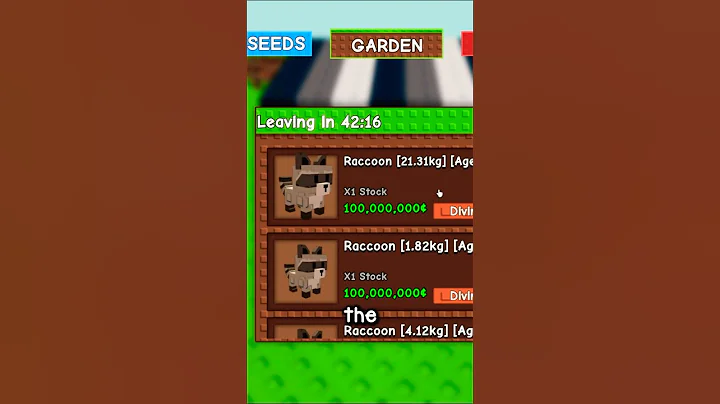 King Raccoon Shop Added From The Owner of Grow a Garden!