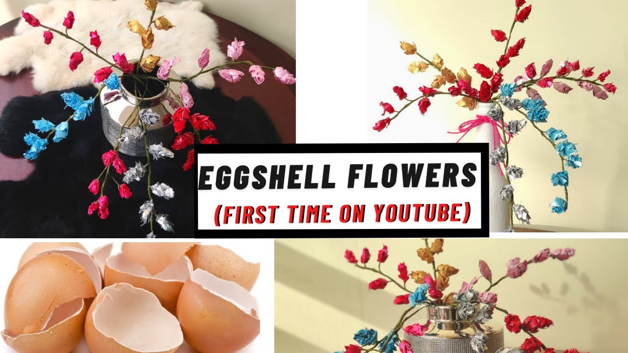 DIY Easy Egg shell Craft Ideas Egg shell Flower Tutorial Best Out of