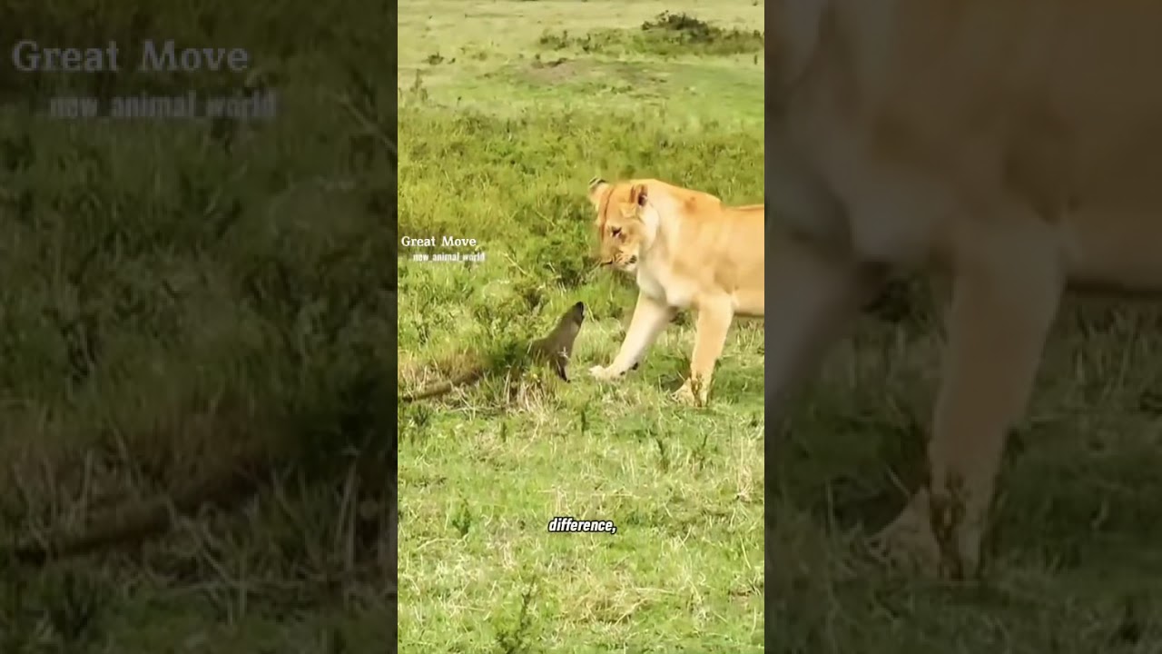Brave Little Mongoose Stands Up to Two Lions!