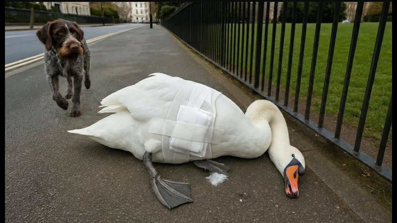 Animal Rescue: Hero Dog Sees Trapped Swan... Watch How He Frees Her!