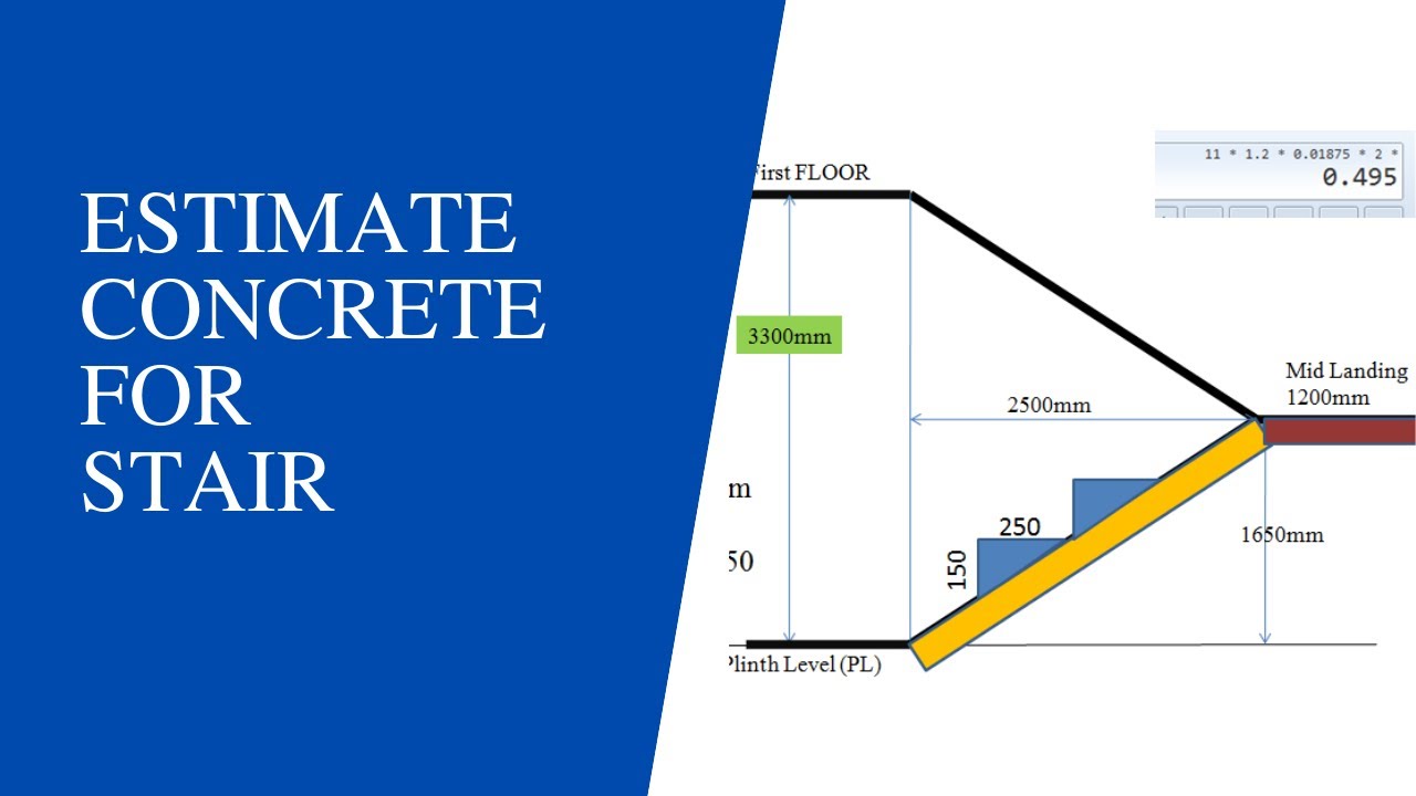 How To Calculate Estimate Concrete For Stair How To Calculate Waist 