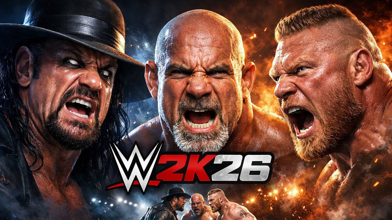 WWE 2K26 — Goldberg vs Brock Lesnar vs Undertaker Triple Threat Match