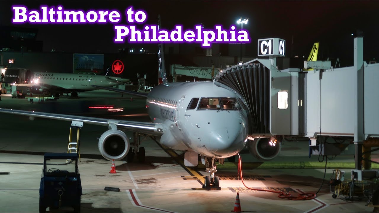 Full Flight: American Eagle E175 Baltimore to Philadelphia (BWI-PHL)