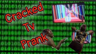 Cracked TV 📺 Screen Prank on my Momma🤣 she got mad😡 💀