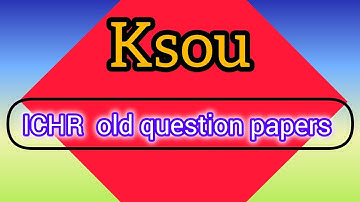 KSOU/ Ichr & es/ Old question papers #ksou #oldquestionpaper