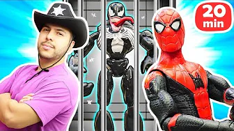 🕷️🚓 Venom is trapped in JAIL! Police games with Eduardo and Spiderman