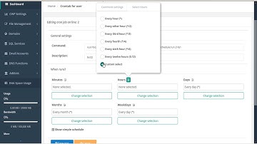 CWP - User Panel: Crontab tutorial