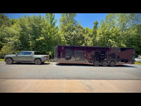 I Towed A Huge Triple-Axle Trailer w/ My Rivian!