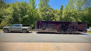 I Towed A Huge Triple-Axle Trailer w/ My Rivian!