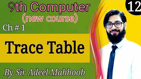 Trace Table | Identification and correctness of errors | 9th computer new book chapter 1