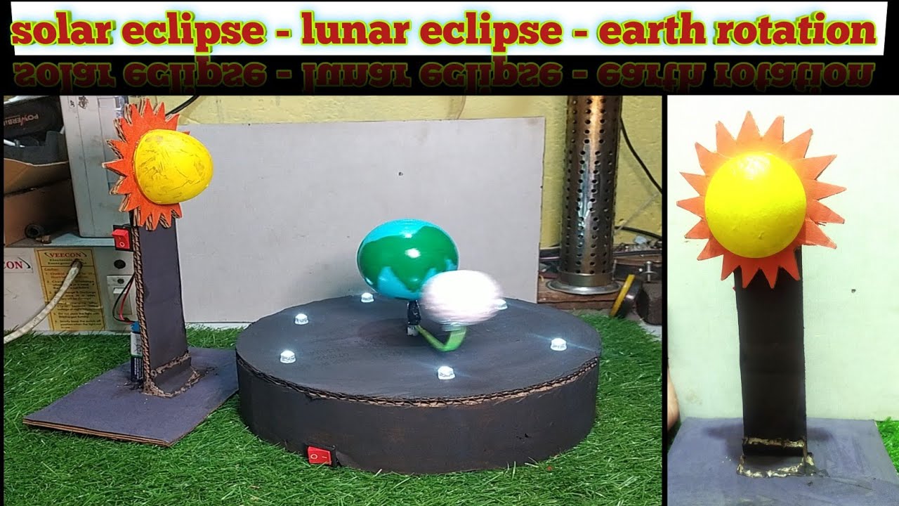 solar eclipse - lunar eclipse - earth rotation working model science ...