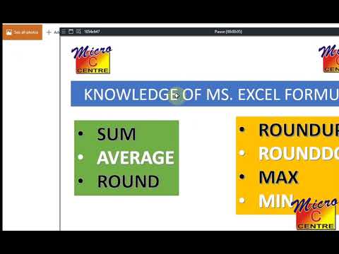 Excel formula (sum, average, round, roundup,  rounddown,  max,  min)