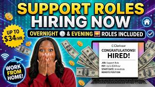 Remote Support Jobs Hiring NOW | Up to $34/HR |  No Degree  | Evening and Overnight Roles included!!