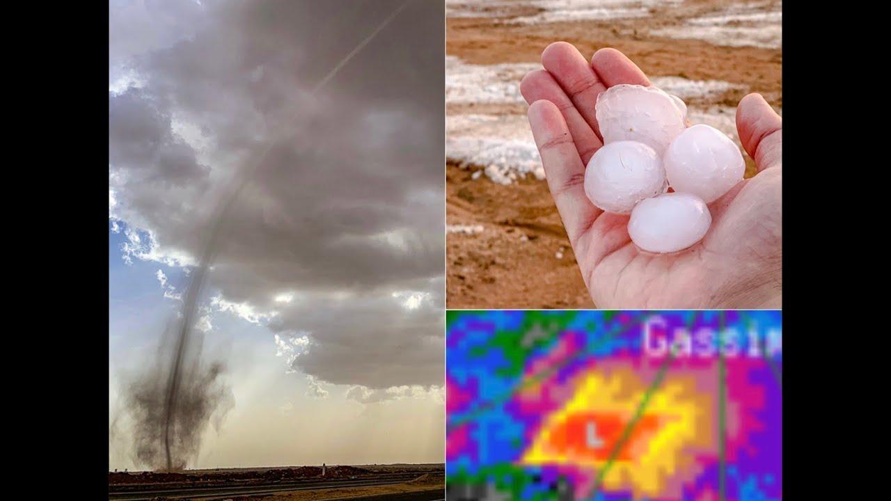 بردية البكيرية الهائلة، إعصار وبرد بحجم البيض، توثيق من نشأتها لنهايتها ابريل 2019