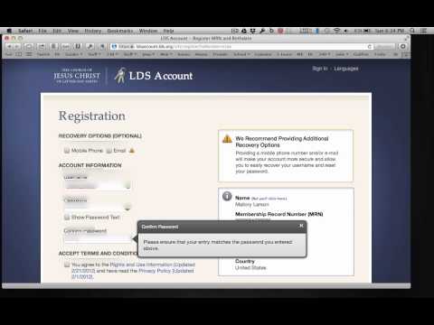 Setup LDS.org Account
