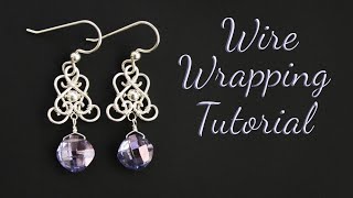 Elegant Wire Wrapped Dangle Earrings Tutorial with Teardrop Briolettes | 'Josephine'