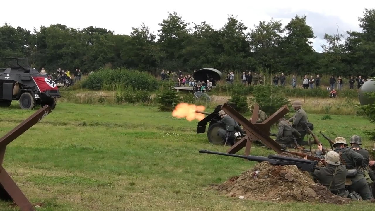 Bofors 37 mm antitank gun firing YouTube