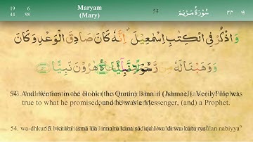 019 سورة مريم مكتوبة كاملة تجويد وترتيل بصوت مشاري راشد العفاسي