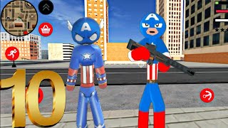 Us Captain America stickman ropeheros Android Gameplay Gangster City #10 screenshot 3
