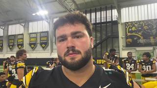 DL Luke Gaffney at Iowa football media day 2026
