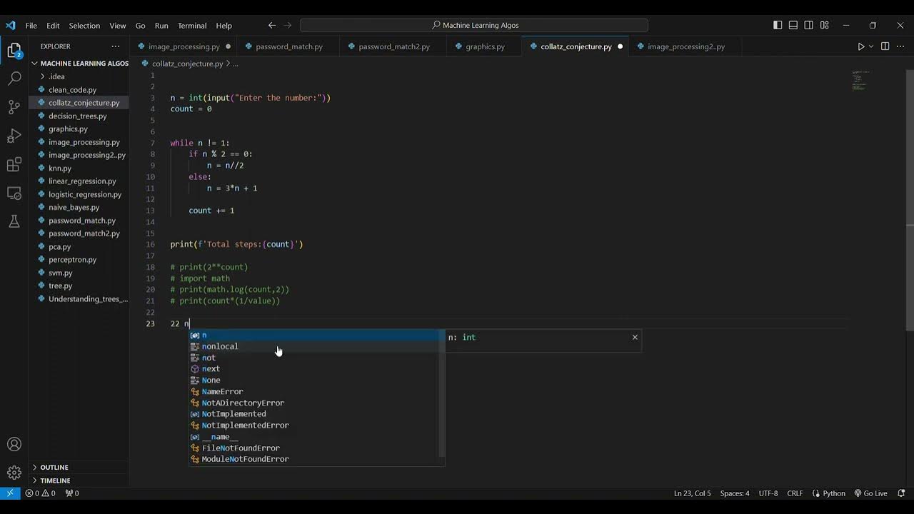 Collatz conjecture using python! - YouTube